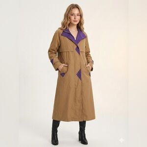 Lifestyles 90s Utility Long Coat Paisley Lining Size 8